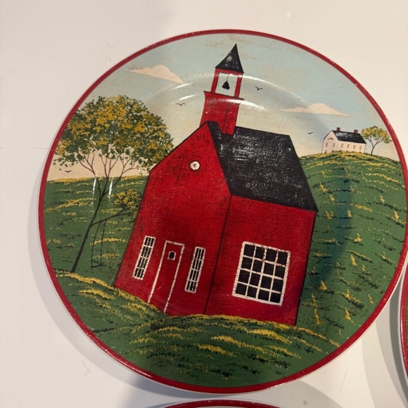 Sakura Country Life "Brandon House" salad plate SET of 3 - Picture 2 of 7